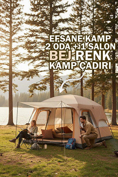 EFSANE KAMP - Aile Boyu Büyük Kamp Çadırı 2 Oda 1 Salon - 12 Kişilik
