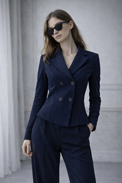 AYS Düğme Detaylı Kruvaze Takım