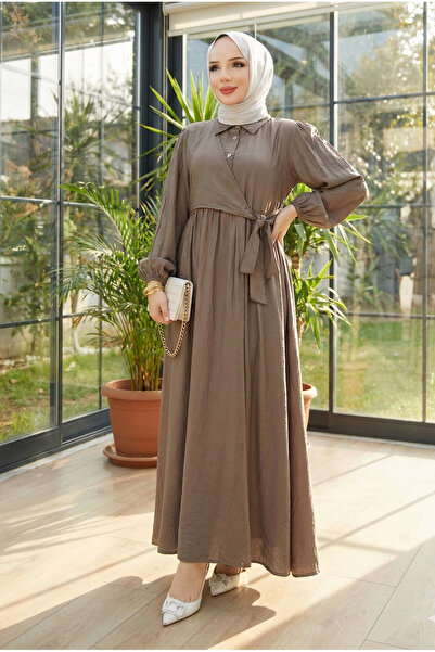 modamira Kadın Duman Gri Çilek Kumaş Önü Düğmeli Kapamalı Gömlek Yaka Boydan ...