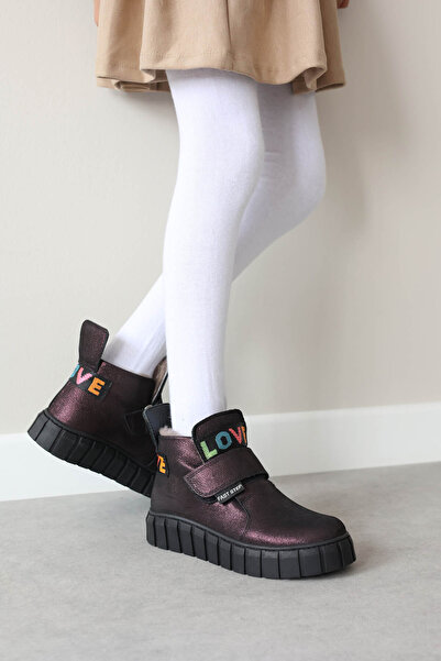 FAST STEP حذاء كلاسيكي للأطفال من الجلد الطبيعي والفراء للجنسين 769KXA140