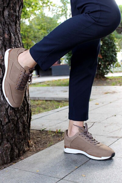 FAST STEP حذاء رياضي رجالي من الجلد الطبيعي والفراء 723KMA120