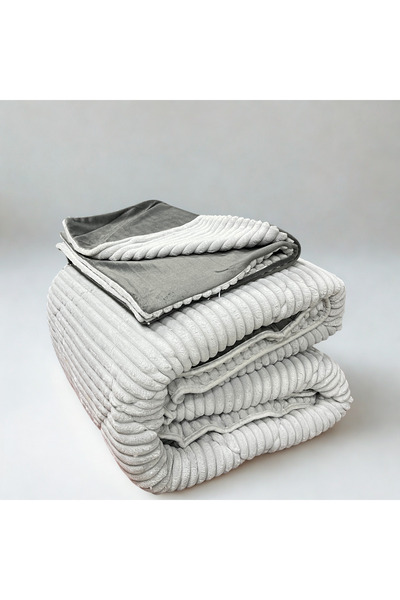 Merinos Comforter yorgan seti açık gri fitilli 220x240