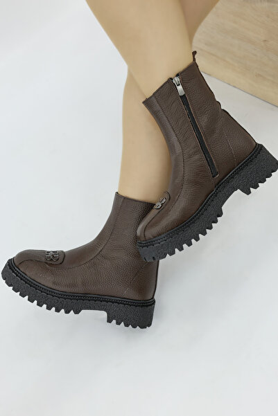 FAST STEP Genuine Leather & Fur Women's Classic Boots 710Kza6010