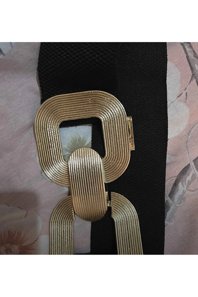 Descoin curea de damă elastică cu cataramă aurie, centură pentru jachetă, cen...