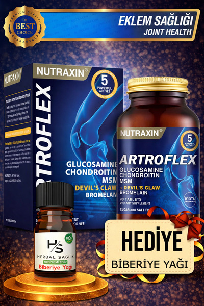 Nutraxin Artroflex 90 Adet Tablet Şeytan Pençesi + Hrblsglk Biberiye Yağı (HE...