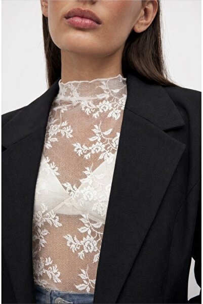 FloresDeCarnaval White Whisper Lace Top 🤍   Half Neckline Transparent Tulle ...