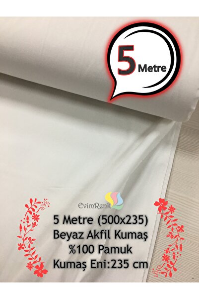 evimrenk DÜZ BEYAZ %100 PAMUK AKFİL KUMAŞ - NEVRESİM - ÇARŞAF - HOBİ - DİKİŞ