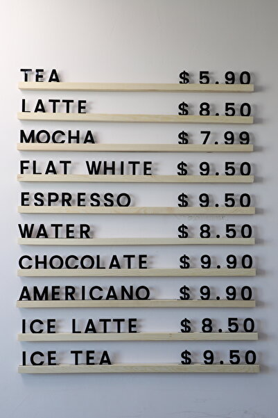 Sosyotab TL işaretli Değiştirilebilir Fiyat Listesi, Siyah Ahşap Yazı Tablosu...