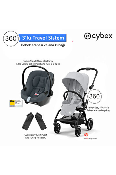 Cybex 3 lü travel sistem Eezy S 360 Twist+2 + Aton B2 isize + Eezy Adaptör