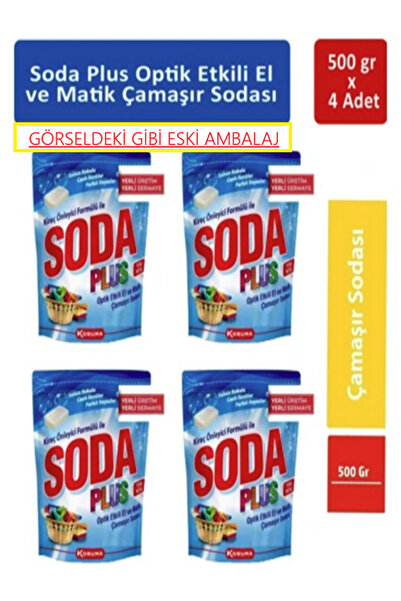 KORUMA Soda Plus görseldeki ambalaj El Ve Matik Çamaşır Sodası 500 Gr 4 Adet HORON TOPTAN