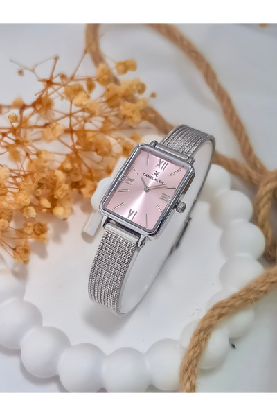 Daniel Klein Dke.1.10741 Dikdörtgen Kasa Hasır Kordon Minimal Tasarım Kadın Kol Saati