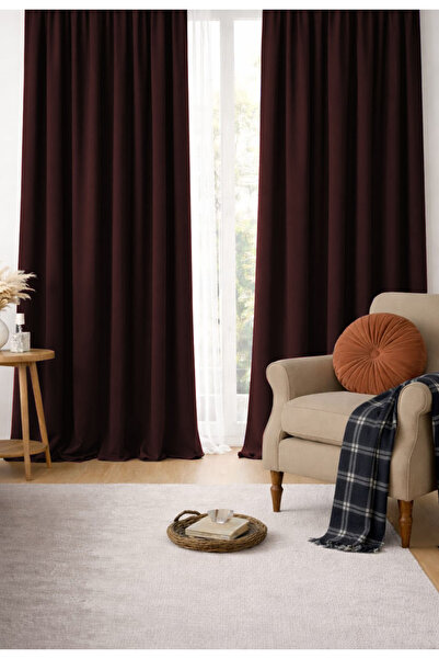 BD beyaz dokuma Perdele termică maro opace - Parasolar rezistent la lumină