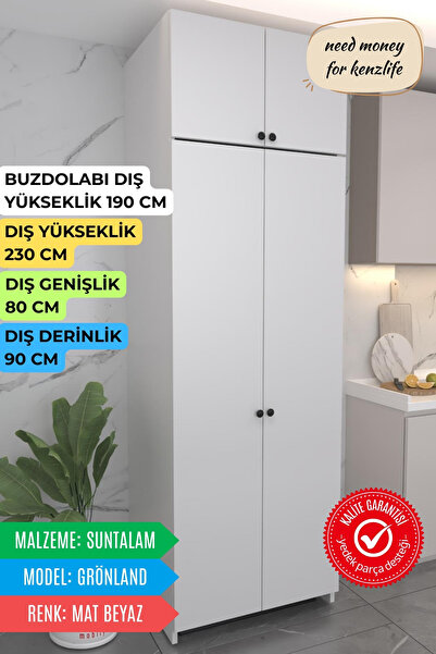 Kenzlife buzdolabı derin dondurucu dolabı modülü grönland beyaz 230*080*90 ka...