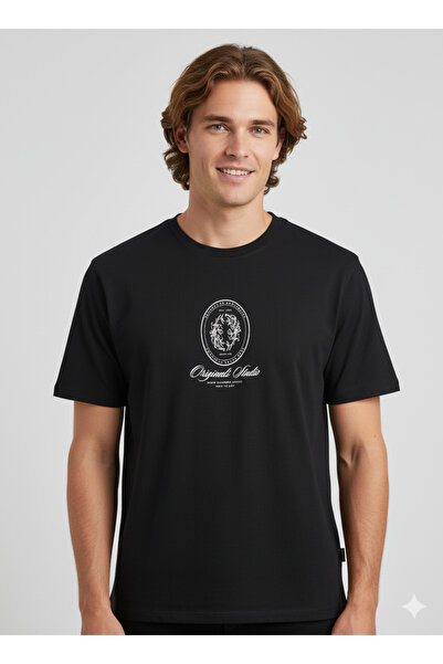 Jack & Jones Erkek Kisa Kollu Baskili Tisört - Dia