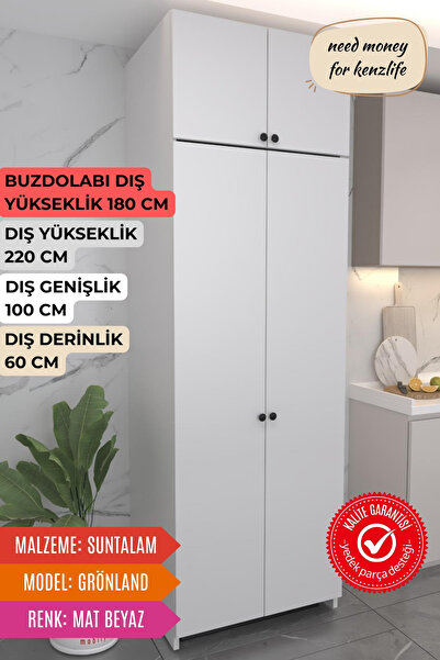 Kenzlife buzdolabı derin dondurucu dolabı modülü grönland beyaz 220*100*60 ka...