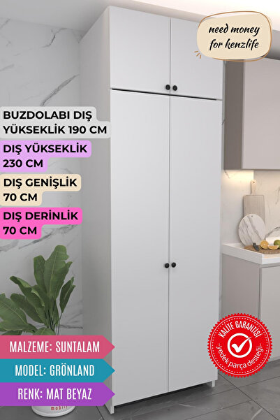 Kenzlife buzdolabı derin dondurucu dolabı modülü grönland beyaz 230*070*70 ka...