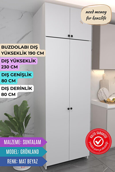 Kenzlife buzdolabı derin dondurucu dolabı modülü grönland beyaz 230*080*80 ka...