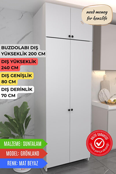 Kenzlife buzdolabı derin dondurucu dolabı modülü grönland beyaz 240*080*70 ka...