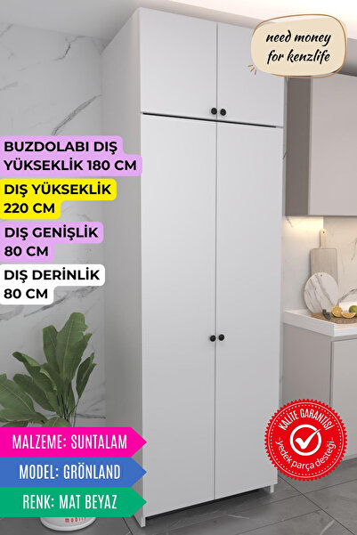 Kenzlife buzdolabı derin dondurucu dolabı modülü grönland beyaz 220*080*80 ka...