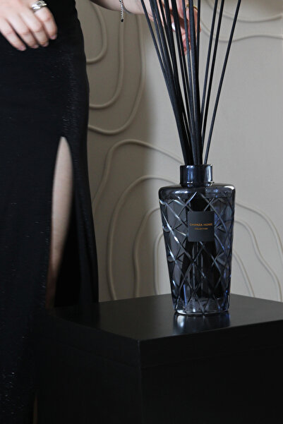 CHANZA HOME Beyaz Sabun Oda Kokusu Premium Kristal Kesme Büyük Boy Lüks Siyah...