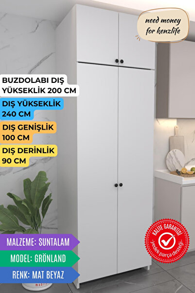 Kenzlife buzdolabı derin dondurucu dolabı modülü grönland beyaz 240*100*90 ka...