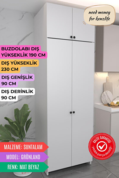 Kenzlife buzdolabı derin dondurucu dolabı modülü grönland beyaz 230*090*90 ka...