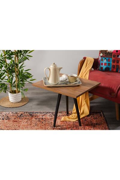 Boss Group Sehpa 3 Ayaklı Kare Orta Sehpa - Modern Metal Yan Sehpa Minimalist...