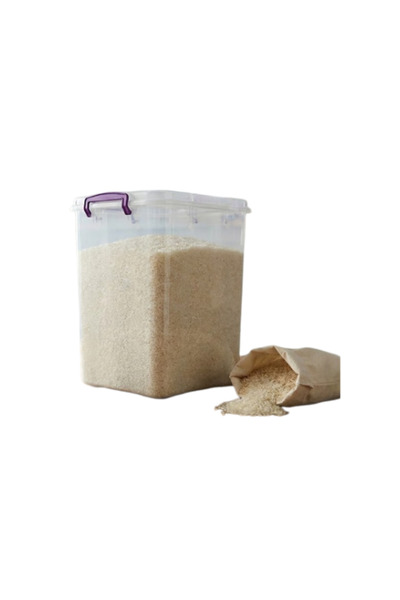 BERT حاوية تخزين بلاستيكية عمودية سعة 11 لتر - بغطاء قابل للقفل، شفافة، متعدد...