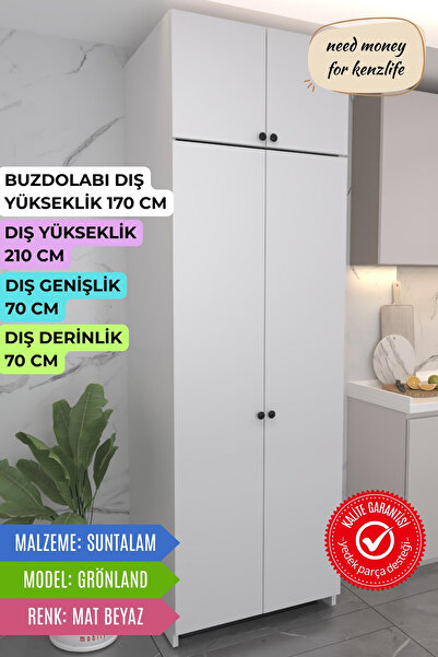 Kenzlife buzdolabı derin dondurucu dolabı modülü grönland beyaz 210*070*70 ka...