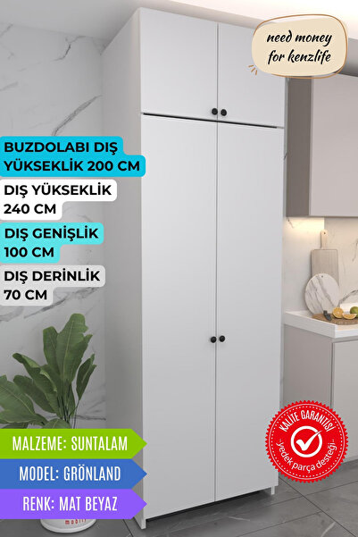 Kenzlife buzdolabı derin dondurucu dolabı modülü grönland beyaz 240*100*70 ka...
