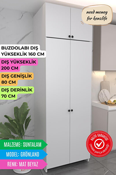 Kenzlife buzdolabı derin dondurucu dolabı modülü grönland beyaz 200*080*70 ka...