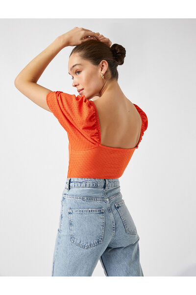 Koton Geraffte Bluse mit Ballonärmeln