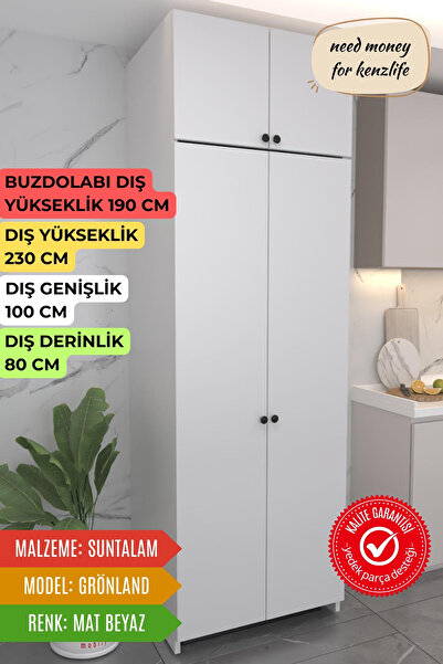 Kenzlife buzdolabı derin dondurucu dolabı modülü grönland beyaz 230*100*80 ka...