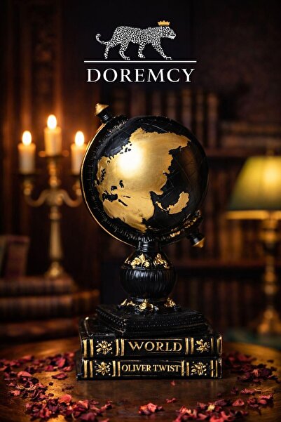 Doremcy Kitaplı Mavi Küre Dünya Biblo – Dekoratif Hediyelik Obje