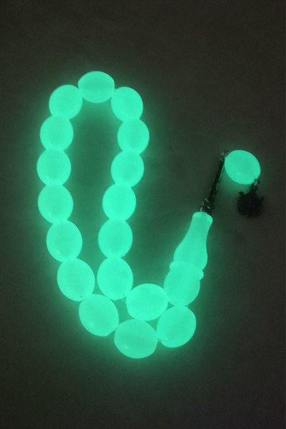 ŞAHBEY TESBİH Phosphorescent Cat's Eye Efe Prayer Beads / Gift Boxed