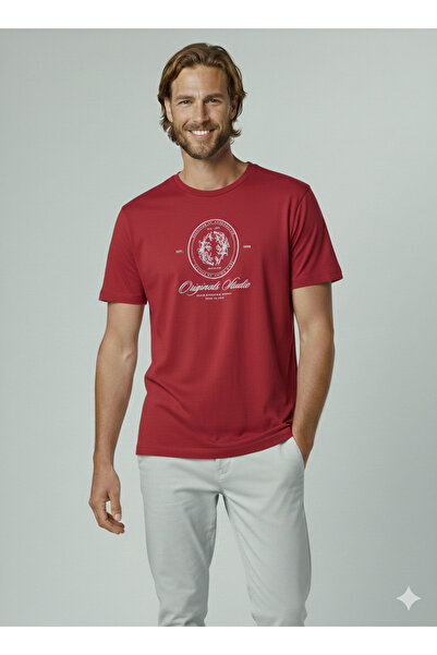 Jack & Jones Erkek Kisa Kollu Baskili Tisört - Dia