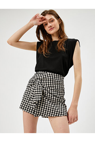 Koton Καρό φούστα με λεπτομέρεια κόμπων