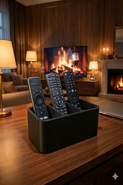 ND Shopping Modern TV Kumanda Organizesi – 3 Bölmeli, Geniş Tasarım