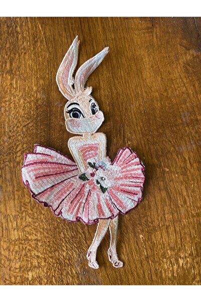Gönülden Tasarım 31x15 Cm Balerin Tavşan Arma Dikiş Aksesuarı Aplike