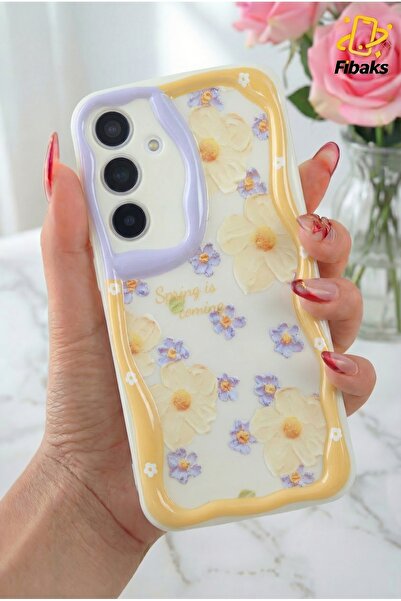 Fibaks Galaxy A14 Uyumlu Kılıf Tasarımlı Desenli Kamera Korumalı Papatya Çiçek Renkli Silikon Kapak