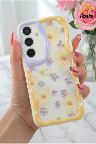 Fibaks جراب لهاتف Samsung Galaxy S25 Plus بتصميم منقوش مع غطاء سيليكون ملون ل...