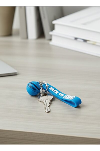 Tajemny Breloc cu minge de baschet albastră din silicon 3D - Breloc pentru ge...