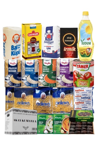 Yayla Ramazan erzak yardım kumanya kolisi 18 parça