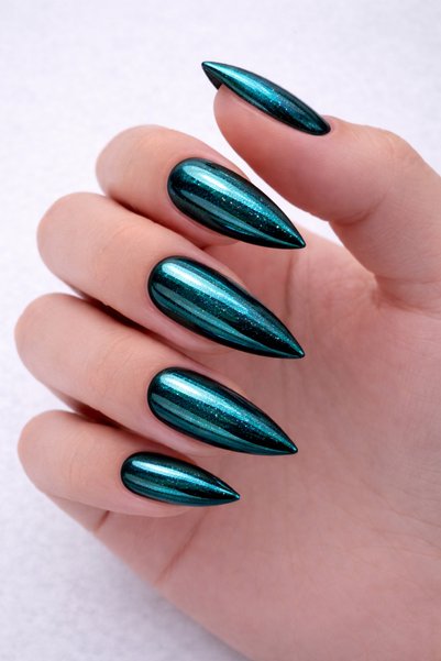 RNK BEAUTY Ayna Krom Tozu – Ultra Parlak Mirror Effect Nail Art Pigment Petrol (5gr)