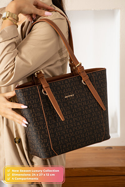 POLOGRAND London Original Just Polo Collection 4 Compartment Luxury Soft Leather Adjustable Cross Strap Shoulder Bag