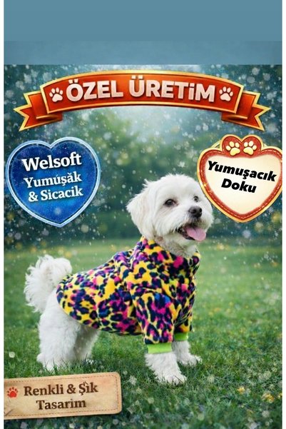 Lokums Köpek Kıyafeti Rengarenk Yumuşacık Welsoft | Kışlık Peluş Sıcak Tutan ...