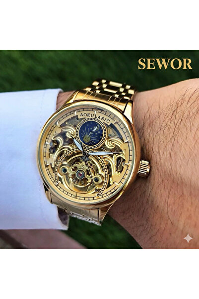 Sewor marka Otomatik Mekanizma Çelik Kordon Kol Saati