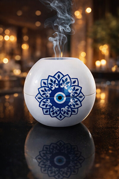 epoxiawood Nazar boncuğu temalı el yapımı tütsülük