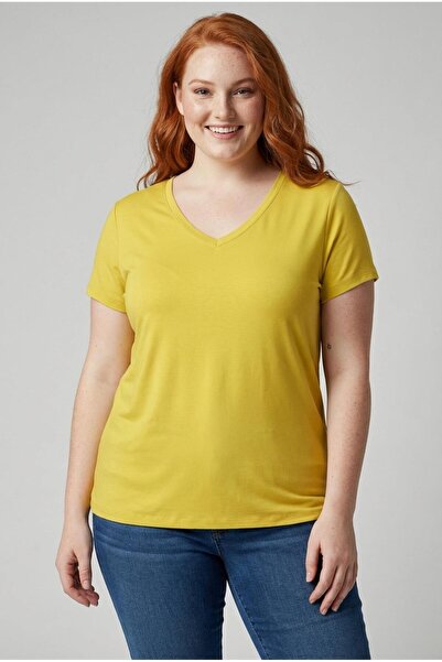 Ebsumu المرأة حجم كبير الخامس الرقبة التلبيد، مريحة تناسب تنفس النسيج خيار يص...