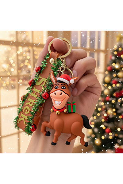 Tajemny Shrek Temalı 3d Sevimli Eşek Büyük Silikon Anahtarlık Ve Canta Aksesu...